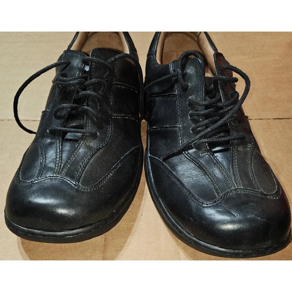 Vtg London Underground Format Oxford‎ Adler Leather Shoes Black Italy Mens 10.5